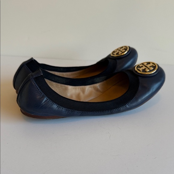Tory Burch Caroline navy blue soft leather ballet flats size 9 - Picture 8 of 8
